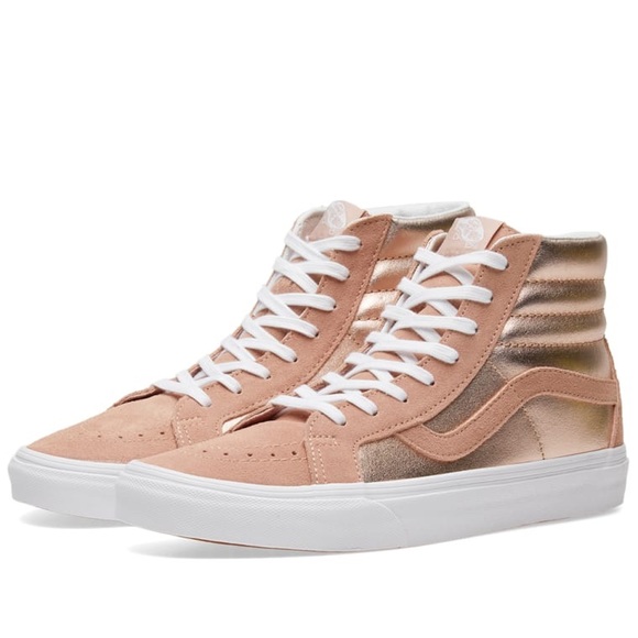 rose gold high top vans